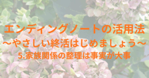 アジサイをバックにブログタイトル